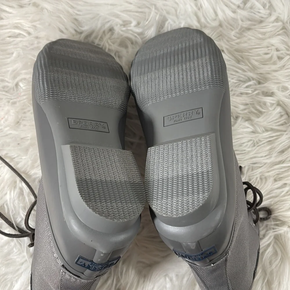 Sperry Saltwater Duck Boots Canvas Waterproof Grey Men's Size 10 NEW